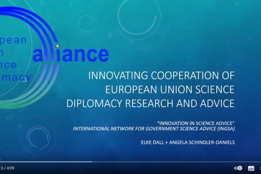 Presentation of the EU Science Diplomacy Alliance at INGSA 2021 available